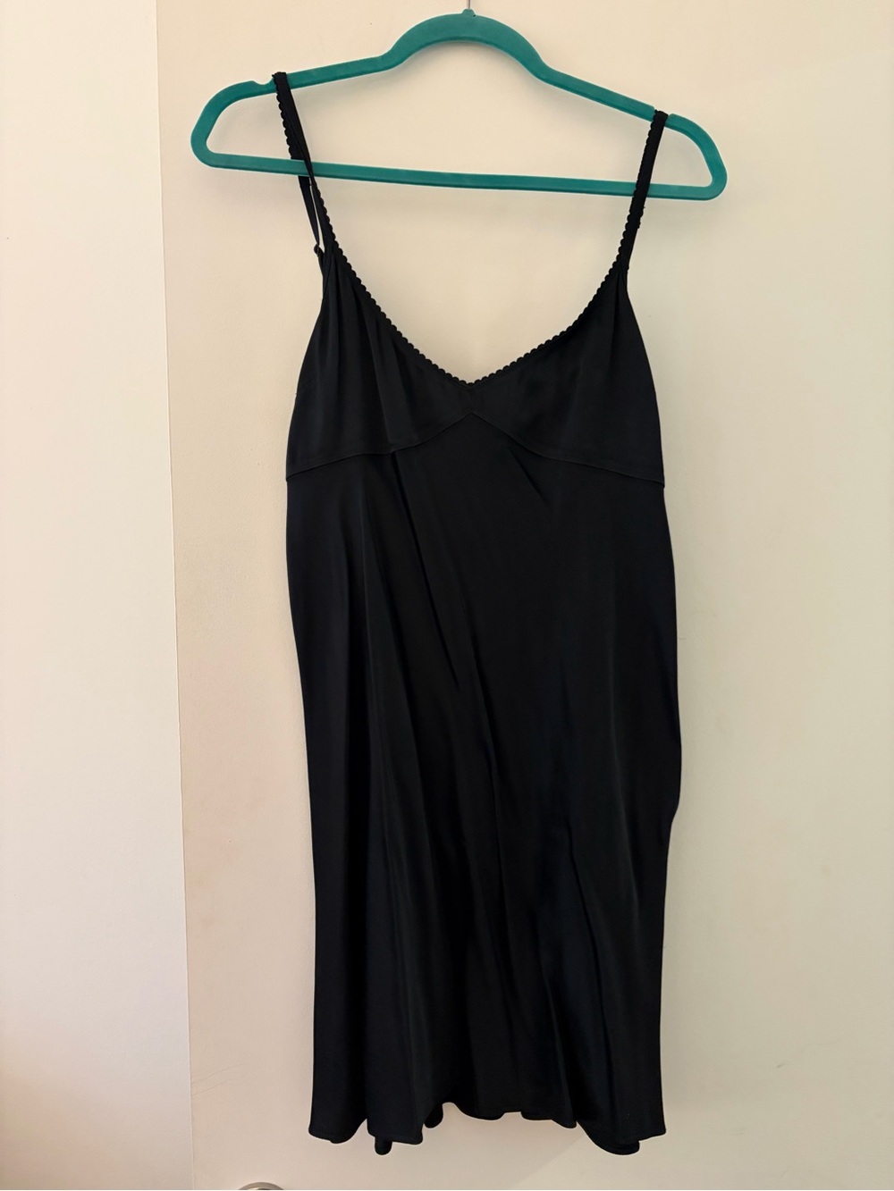 Sunday Best Black Satin Slip Dress